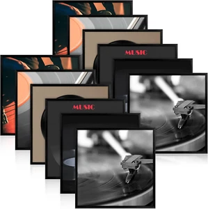 12 Pack Black Music Album Frames 12.5 X 12.5Inch Aluminum Vinyl Record Frame Dis - Picture 1 of 7