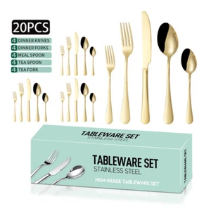 Besteckset 20teilig für 4Personen Besteck Tafelbesteck Essbesteck Edelstahl Sets - Bild 1 von 22