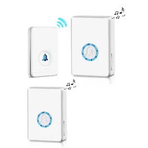 1300ft Wireless Doorbell Home Door Bell Chime 2x Receivers Set w/ LED Nightlight - Picture 1 of 10
