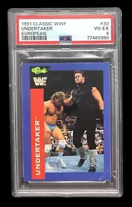 1991 classic WWF #30 undertaker rc; TRUE EUROPEAN UK rookie PSA 4 (POP 1, 1^) - Picture 1 of 3