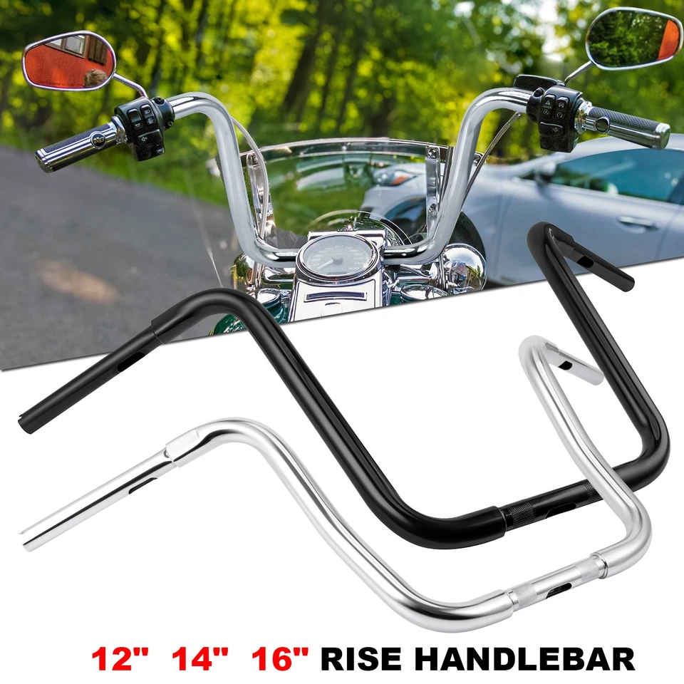 Manillar de 12" 14" 16" Rise Ape apto para Harley Sportster XL 883 Soaftail Foto 1 de 4
