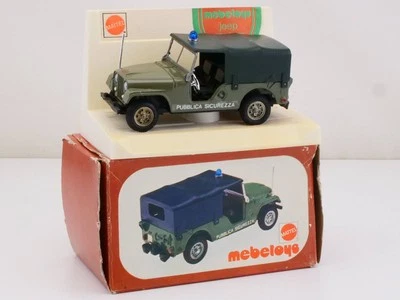 Mebetoys A 89 Mattel Jeep Pubblica Sicurezza 1:43 rare box  OVP 1704-21-12 - Bild 1 von 4