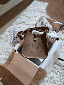 NEW HERMES Gold Clemence GHW Mini Evelyne TPM, Stamp K - shipping from US - Picture 1 of 6