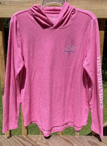 Medium Vineyard Vines Women's Edgartown Long Sleeve Hoodie Tee in Raspberry Rose - Picture 1 of 6