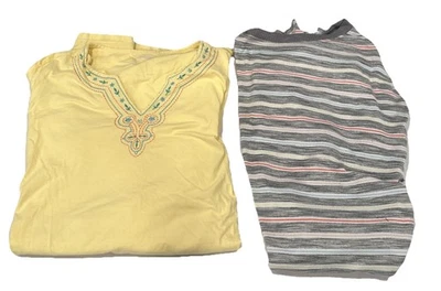 Lote de 2 Camisones Amarillos Erika Taylor Íntimos Tesoros Secretos Rayas LEER Foto 1 de 4