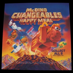 Letrero publicitario McDonalds Translite 1991 13,75" McDino intercambiable Happy Meal - Imagen 1 de 2