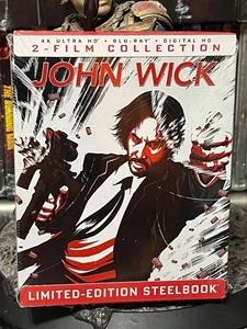 NEW SEALED John Wick Limited Edition 2-Film Steelbook 4K Ultra Wide Blu Ray - Picture 1 of 1