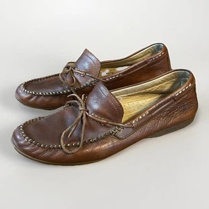 Frye Lewis Tie Brown Leather Slip On Casual Dress Driving Loafers US Men's 12 - Picture 1 of 13