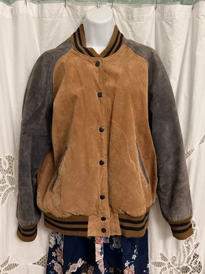 Bombardero de cuero vintage Marsh Landing M unisex Rockabilly gris coñac tostado Foto 1 de 4