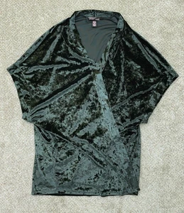 Victoria's Secret Wrap Robe Extra Small Green House Coat Cover Up Short Velvet - Picture 1 of 8