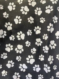 5 Yards Cotton Blend PawPrint Black With White Puppy Paw Prints For Sewing, Art - Picture 1 of 4