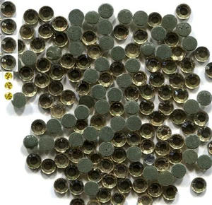 Rhinestones 3mm 10ss   Lt. AMBER  Hot Fix Iron on  2 gross 288 pieces - Picture 1 of 1