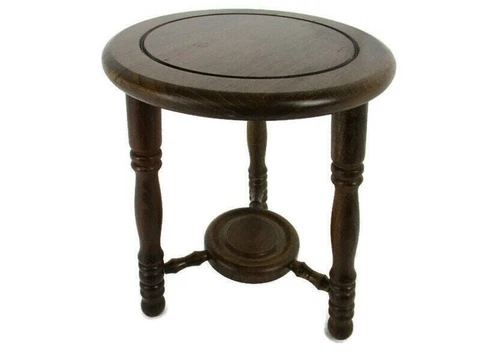 Vintage Hand Carved wood 2 Tier Milking Stool Pedestal Table Plant Flower Bonsai Cover