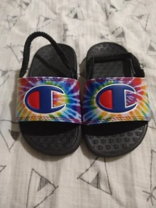Scarpe sandalo Champion Slides tie dye unisex bambino comode slide taglia 7 - Foto 1 di 7