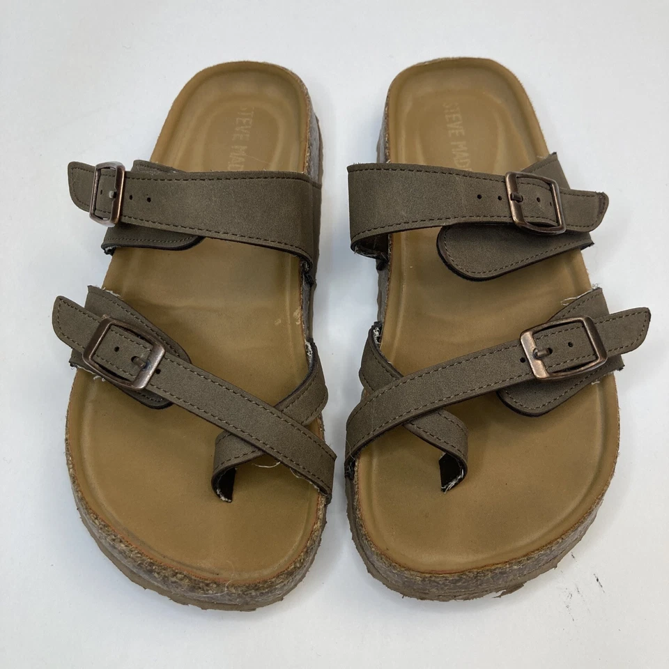 Steve Madden Little Girls Juniors Bartlet Slide Sandals Brown Size 13 - Image 1 of 4