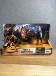 Mattel Jurassic World Dominion Claire und Dilophosaurus Dinosaurier Figurenpaket... - Bild 1 von 9