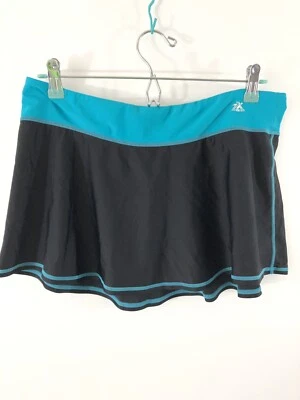 ZeroXposur Swimwear Miniskirt Lycra  Size 18 1/2  Black and Turquoise  - Image 1 of 4