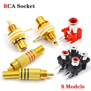 New Gold RCA Phono Female Chassis Insulated Socket Panel Mount Red & Black - Picture 1 of 11
