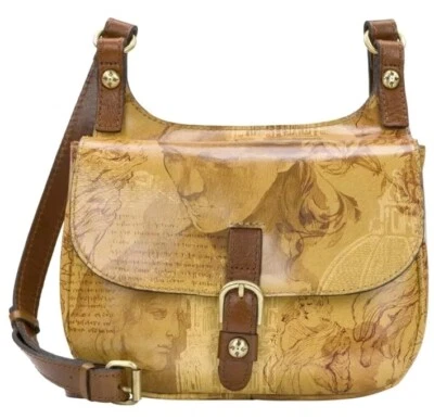 Patricia Nash Claretta Leather Crossbody Saddle Bag-Italian Sketchbook-NWT - Image 1 of 4