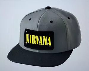 Nirvana Hat, Metal Patch, Flat Bill, Snapback - Picture 1 of 1