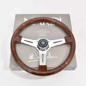 Volante Universal 14 pulgadas Estilo Madera Radio Cromo JDM Modificado Carreras - Imagen 1 de 13