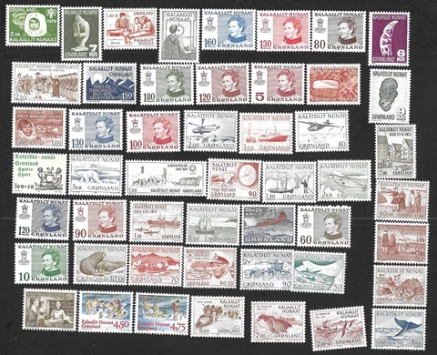 GREENLAND Stamps all MNH/MINT NEVER HINGED FREE SHIPPING! Cover