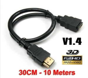 HDMI Extension Cable Male to Female Lead v1.4 3D 4K High Speed Extender Cord AU - Picture 1 of 2