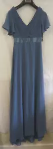 BEAUTIFUL BLUE OCCASION/PROM DRESS SIZE UK8 - Picture 1 of 4