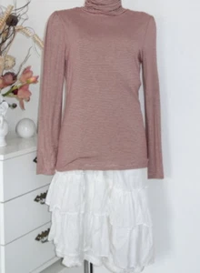 King Louie Rollkragen-Pullover Streifen rot weiß bordeaux Rollneck dahlia marine - Picture 1 of 2
