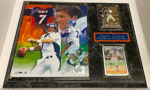JOHN ELWAY DENVER BRONCOS FRAMED 8X10 PHOTO-MAN CAVE ART-12X15 WALL PLAQUE DECOR Cover