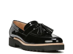 Brand New Franco Sarto Carolyn Tassel Women's Leather Loafer Size 7 Wide Black - Picture 1 of 6