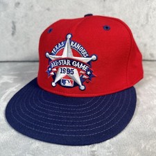 VTG 1995 New Era 5950 MLB Texas Rangers All-Star Game Fitted Wool Hat Size 7 1/4