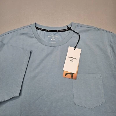 Kenneth Cole Tech Short Sleeve Pocket T-Shirt Cotton Stretch Wicking UPF 50+ - Image 1 of 2