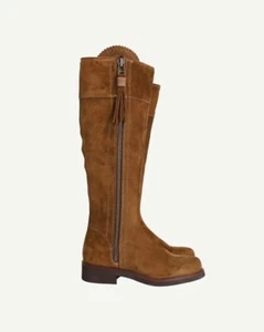 NEW Penelope Chilvers Women's Artisan Long Tassel Suede Boots - Peat - UK 6 - Picture 1 of 6