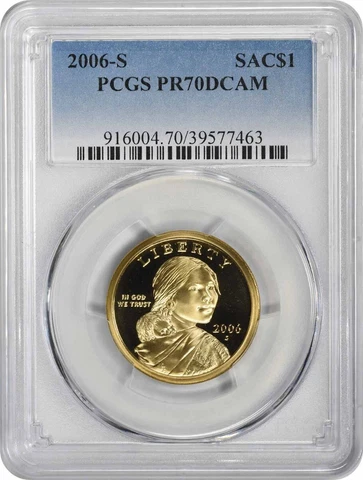 2006-S Sacagawea Dollar PR70DCAM PCGS Proof 70 Deep Cameo Cover