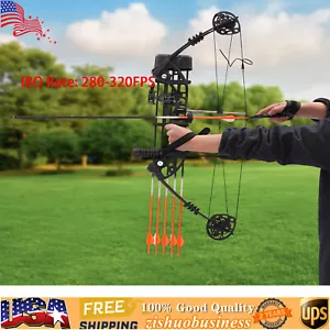 30-60lbs 329fps Adult Compound Bow Kit Archery Hunting Shooting w/ 12 Arrows - Picture 1 of 21