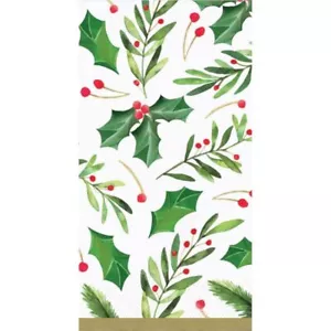 Traditional Holly 3-Ply Guest Dinner Napkins Paper 16 Per Pack Tableware - Picture 1 of 1
