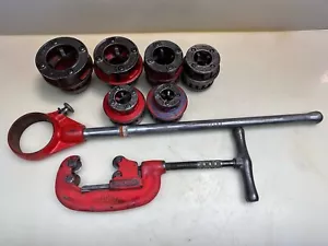 RIDGID 12-R Ratchet Pipe Threading Die Set 1/2" to 2" + Ratchet , Pipe Cutter #1 - Picture 1 of 9