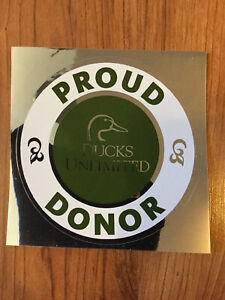 Ducks Unlimited Proud Donor Decal Sticker Sponsor 