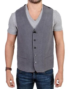 COSTUME NATIONAL C'N'C Gray Cotton Waistcoat Vest IT48 / US38 / M RRP $360 - Picture 1 of 9