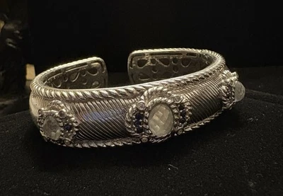 Pulseira de prata esterlina Judith Ripka dupla e safira - Imagem 1 de 4