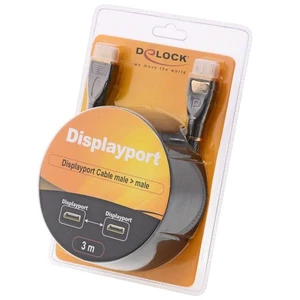Delock Kabel DisplayPort 1.2 Stecker > DisplayPort Stecker 4K 60 Hz 3 m Premium - Afbeelding 1 van 1