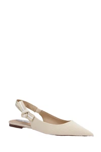 Steve Madden Womens Pointed Toe Knot Detail Slingback Flats Beige Size 7.5 - Picture 1 of 9