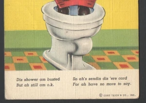 1946 Genuine Curteich Chicago Black American Postcard C.T. Chocolate Drop Comics - Picture 1 of 4