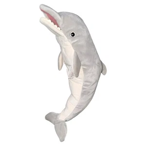 Folktails Folkmanis Dolphin Hand Puppet Gray Stuffed Animal Plush Teeth Flipper - Picture 1 of 8