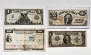 Lot of Notes 1899 Silver Certificate 1917 $1 Legal Tender Savings Bond Currency - Picture 1 of 2