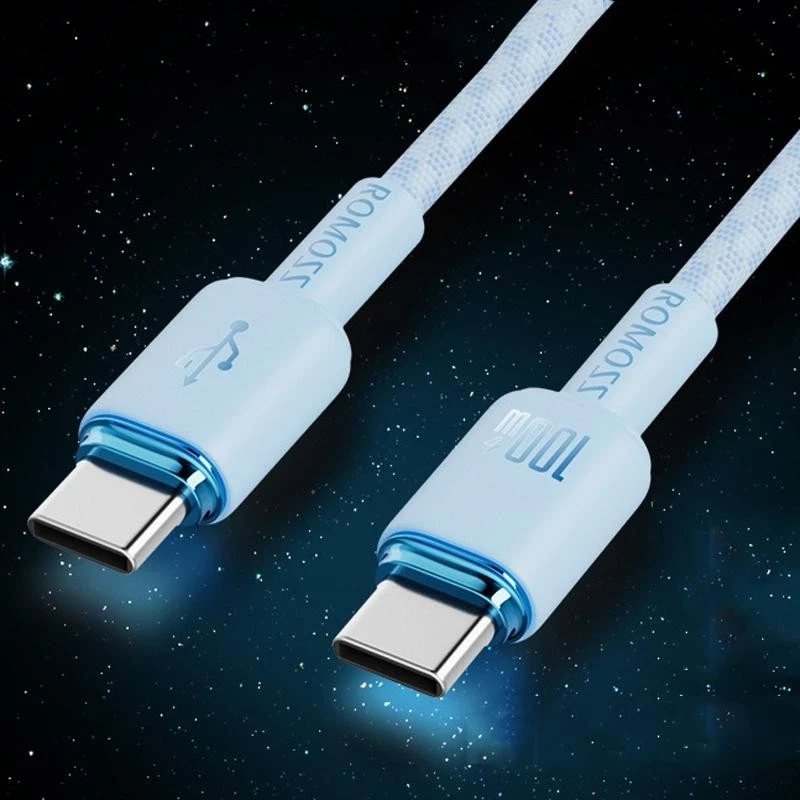 ROMOSS PD100W Cavo dati doppio USB-C / Type-C 5A Cavo di ricarica rapida per tab - Immagine 1 di 1