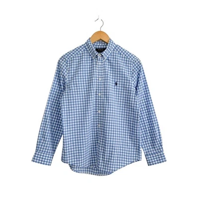 Polo Ralph Lauren Youth Large Classic Fit Checked Oxford Shirt Blue Long Sleeve - Image 1 of 4