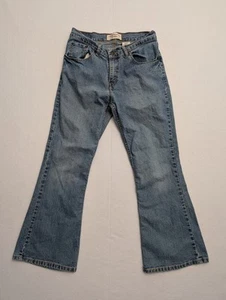 Levi Strauss Signature Jeans Girls 16 1/2 Blue Denim Low Rise Flare Stretch VTG - Picture 1 of 8
