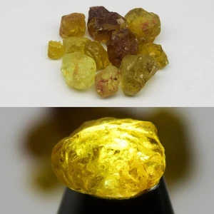 💎 10p Lot 34.56ct t.w Rough Natural Green Yellow Grossular Garnet - Africa Gems - Picture 1 of 6